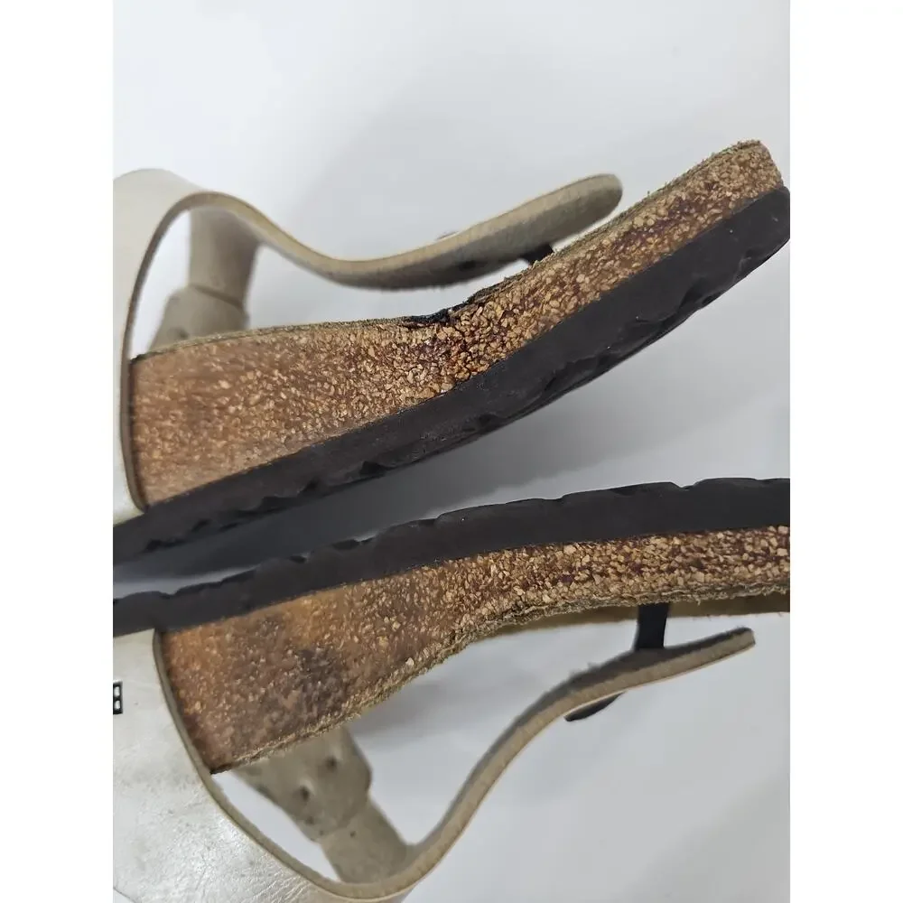 Birkenstock Gizeh Regular Fit Birko Flor Graceful Pearl/White Size 37 / 6.5
